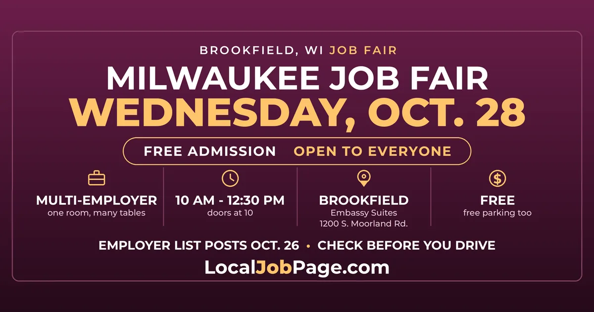 Free Milwaukee Job Fair Comes to Brookfield on October 28